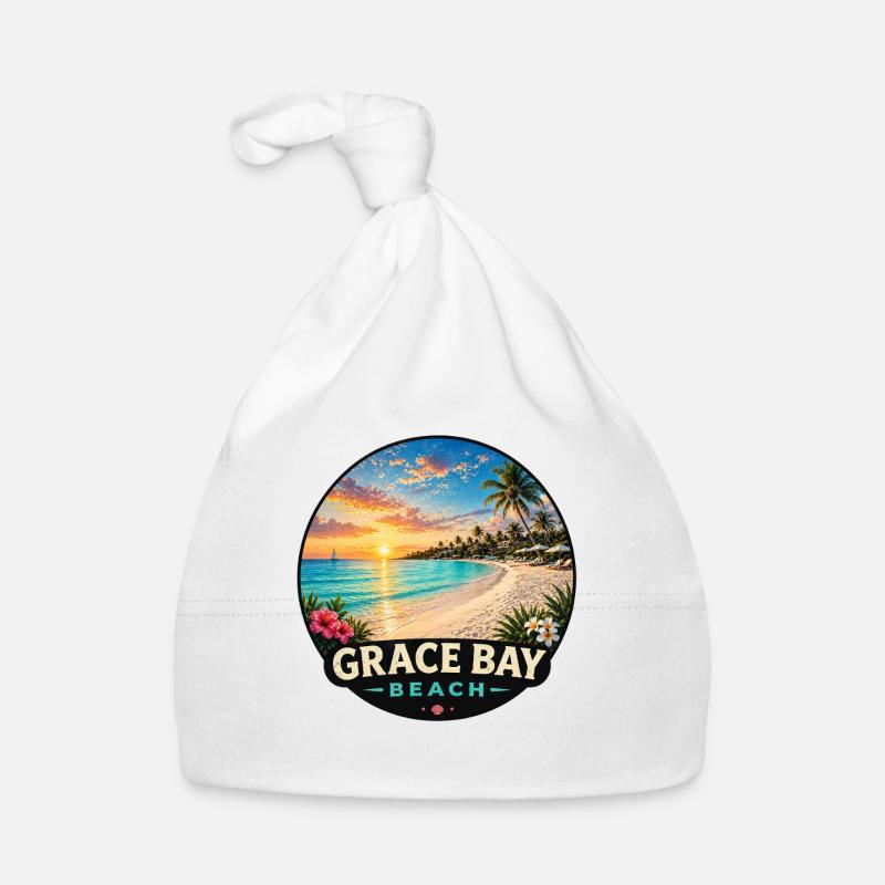Vacances de vacances dans les Caraïbes à Grace Bay Beach Coucher de soleil Bonnet bio Bébé