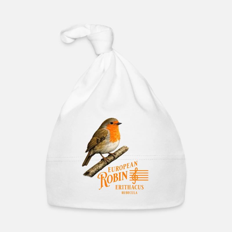 European Robin Rotkehlchen Vogel Design Baby Bio-Mütze