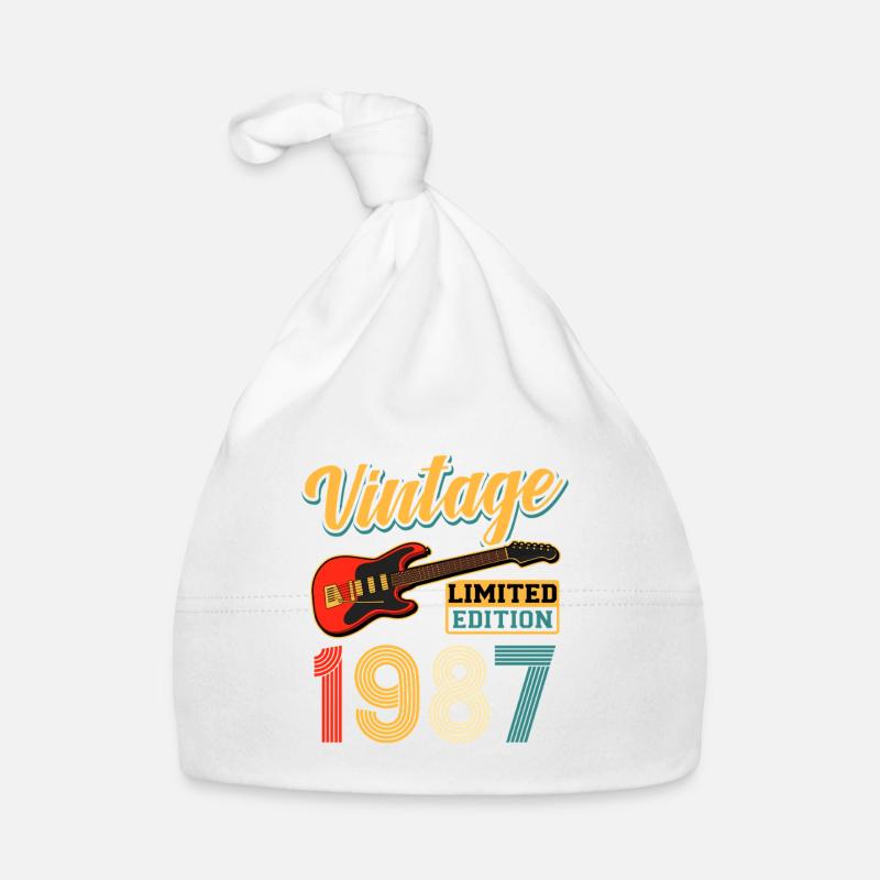 Vintage 1987 Guitare Édition Limitée Design du Tee Bonnet bio Bébé