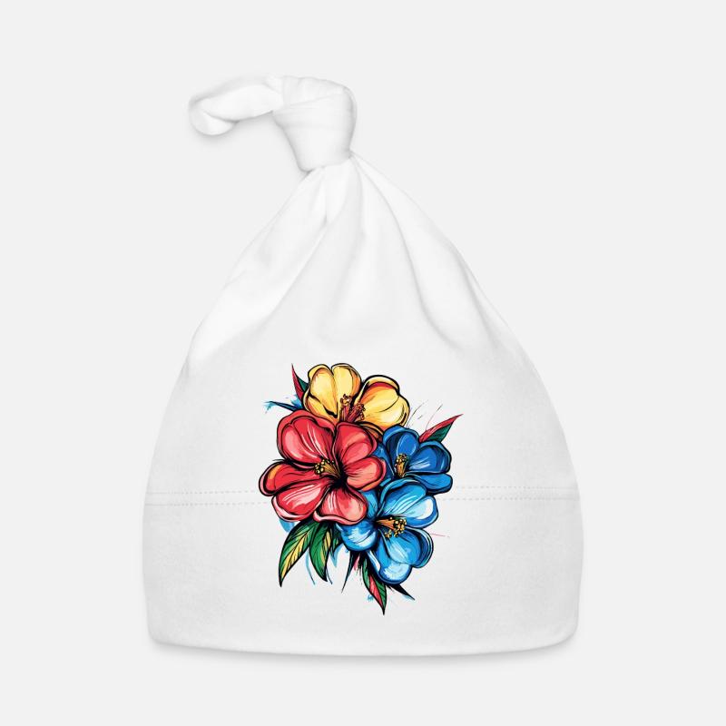 Tropical Hibiscus Explosion Organic Baby Cap