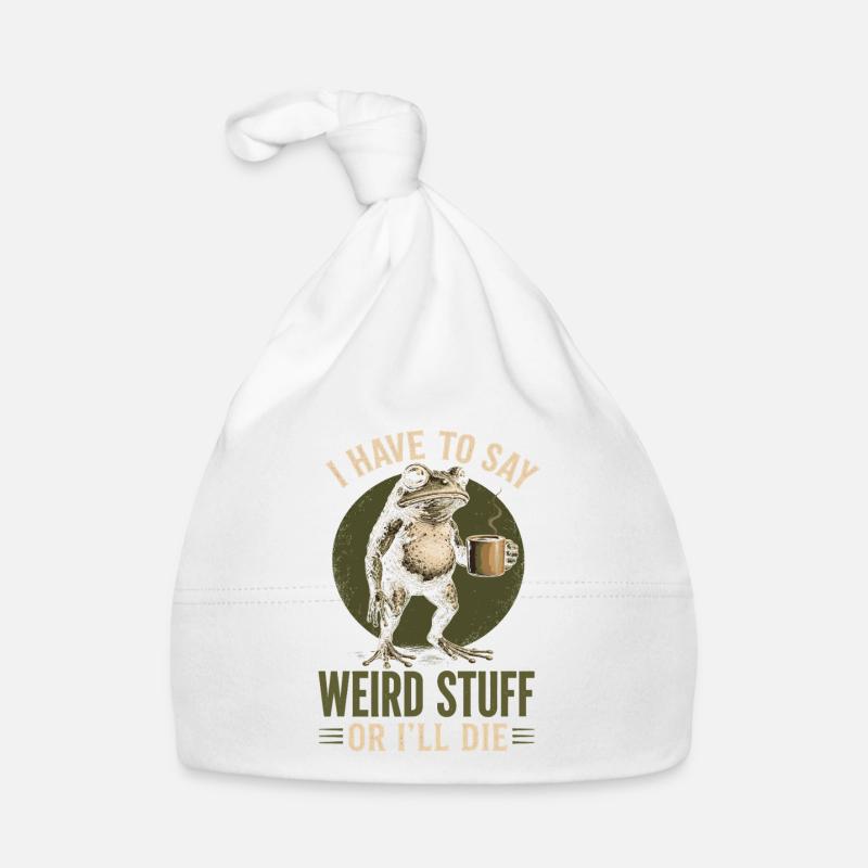 Frosch mit Kaffee Spruch Weird Stuff Baby Bio-Mütze