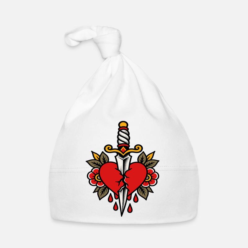 Herz-Pierced Dagger-Tattoo-Stil Baby Bio-Mütze