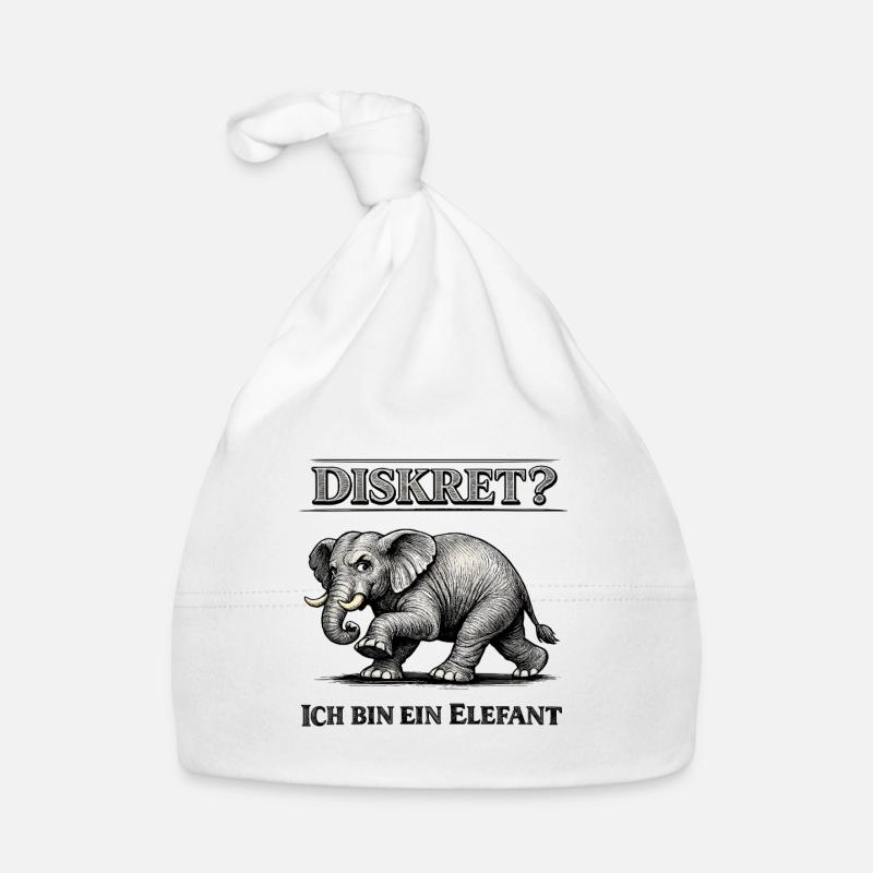 Diskret? Ich bin ein Elefant Humor Spruch Baby Bio-Mütze