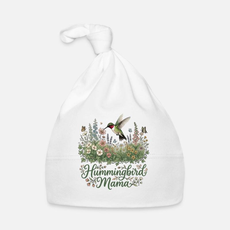 Ruby Throated Hummingbird Mama Mom Organic Baby Cap
