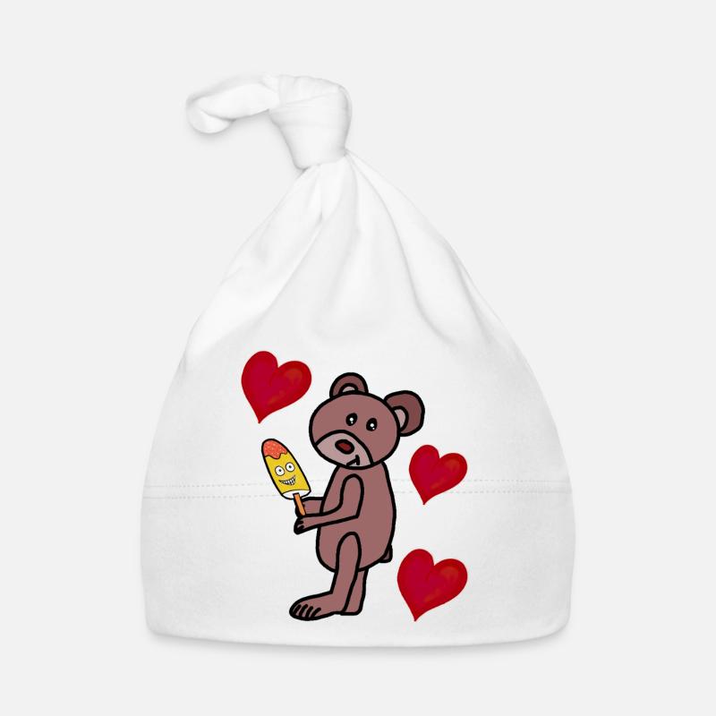 Teddy Eis Eiskrem Kinder Kind  Bär Herzen Bonnet bio Bébé