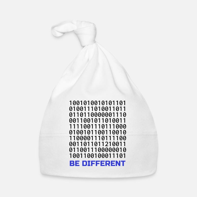 Être différent : Motif binaire avec message Bonnet bio Bébé