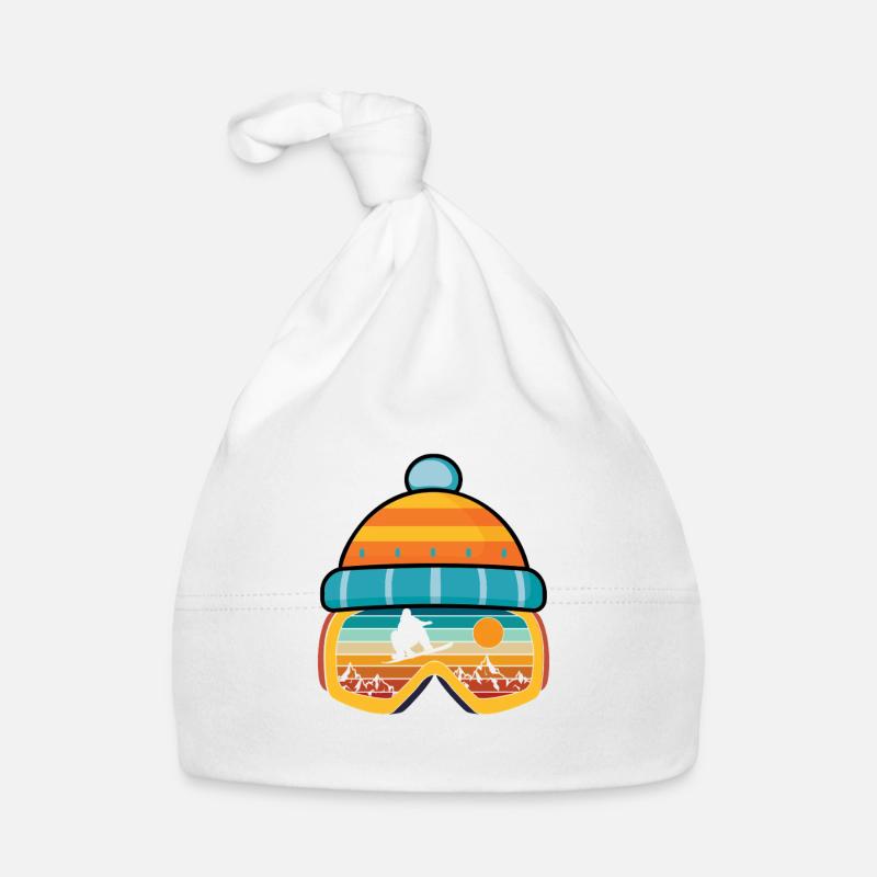 Ski Retro Vintage Wintersport Snowboard Skifahrer Baby Bio-Mütze