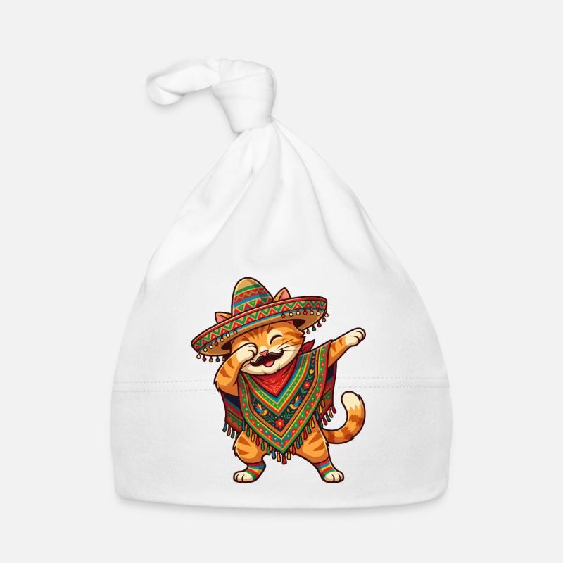 Poncho Cinco de Mayo funny Mexican Cat Dab Bonnet bio Bébé