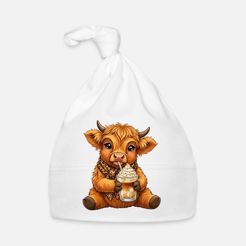 Café glacé de vache des Highlands Bonnet bio Bébé