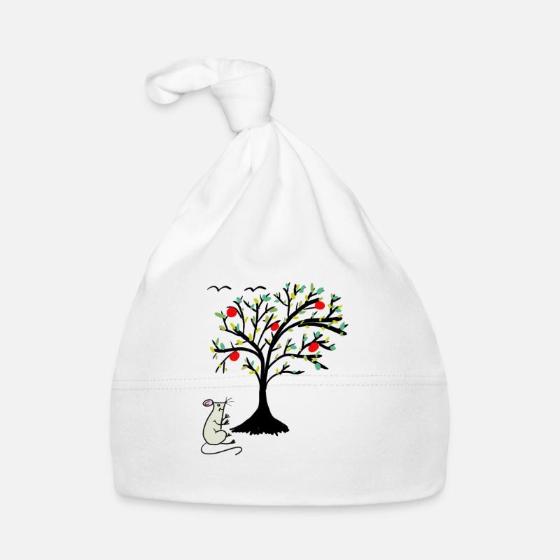 Niedliche Maus Äpfel Apfelbaum Kind Baby Bio-Mütze