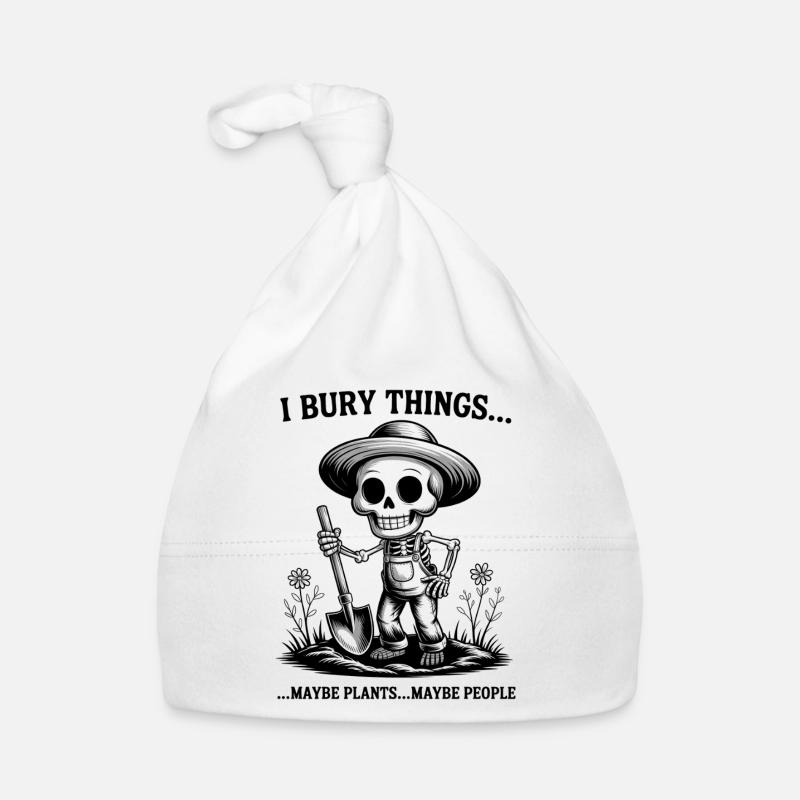 Skeleton Gardener: I Bury Things Organic Baby Cap