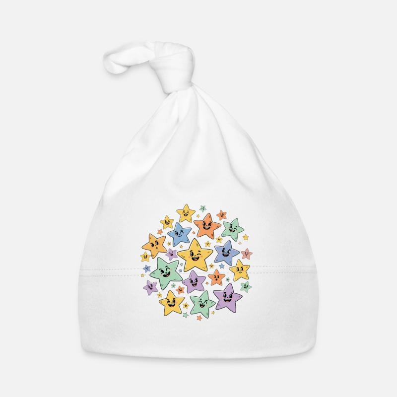 Colorful Star Explosion Organic Baby Cap
