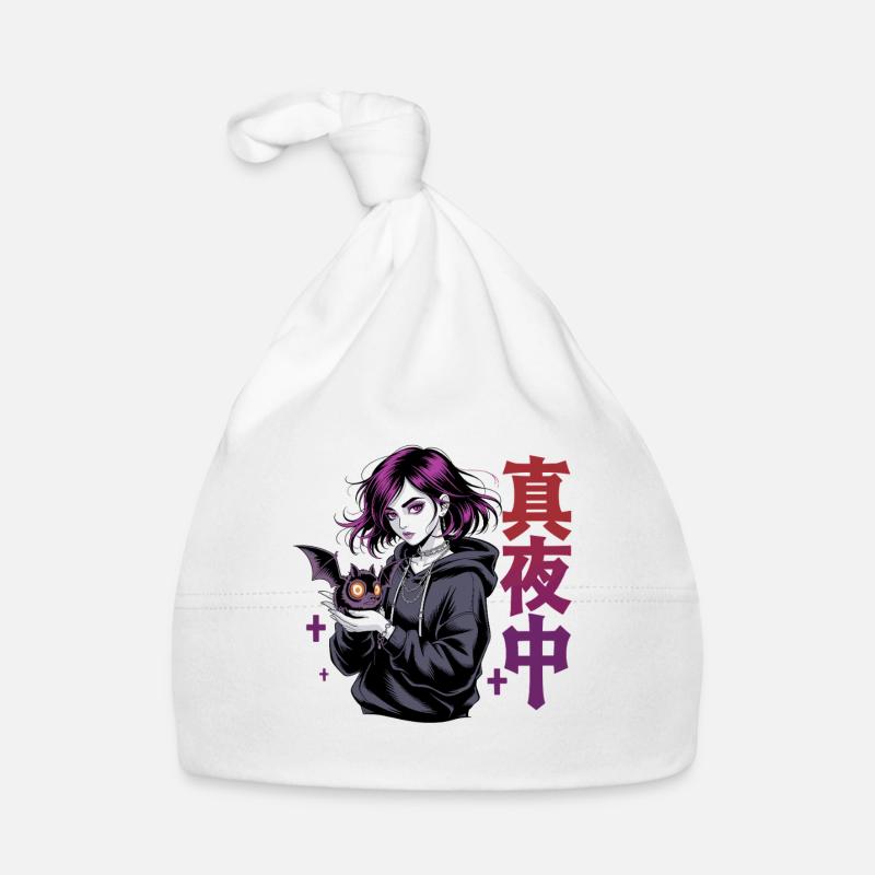 真夜中 Fille d’anime gothique Midnight Bat Gothic Bonnet bio Bébé