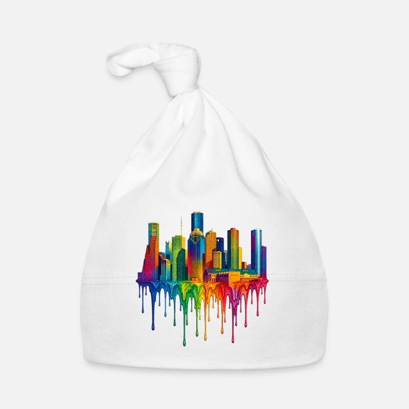 Houston, Texas – Tropfende Farbe Baby Bio-Mütze