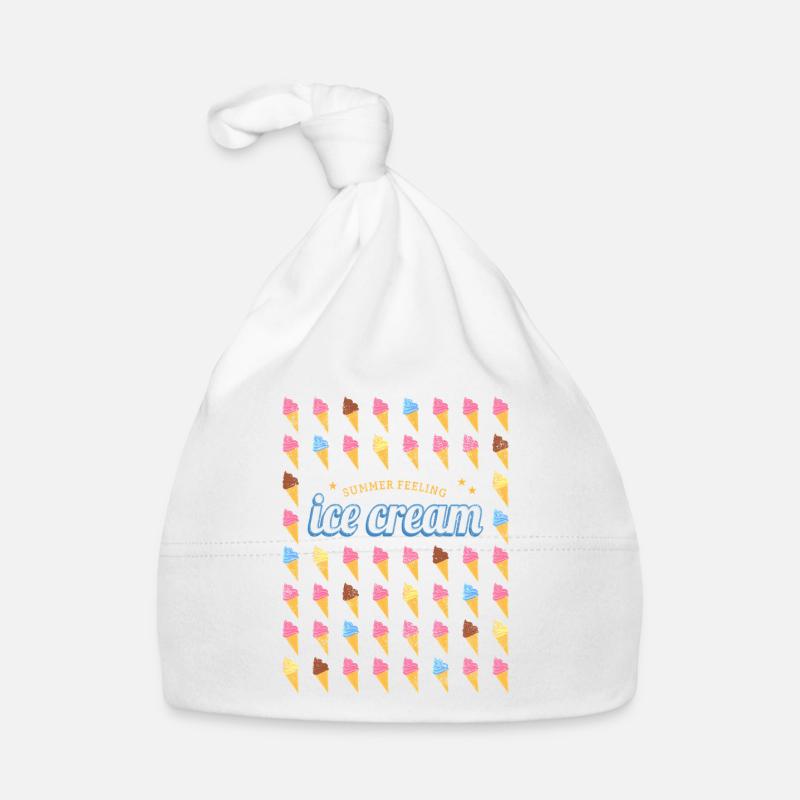 Eis im Hörnchen Vintage Waffel Eiscreme Design Baby Bio-Mütze