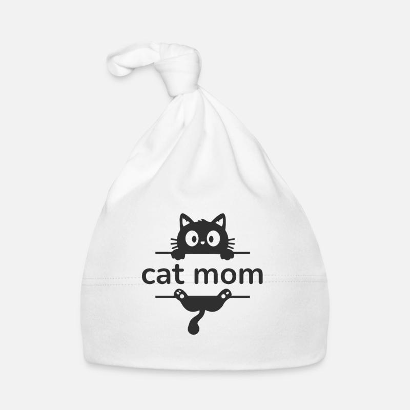 Cat Mom- minimalistisches Katzen Design Baby Bio-Mütze