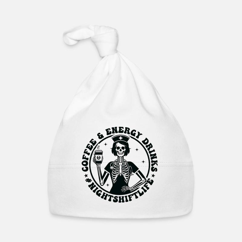 Barista Skeleton avec Coffee & Energy Night Shift Bonnet bio Bébé