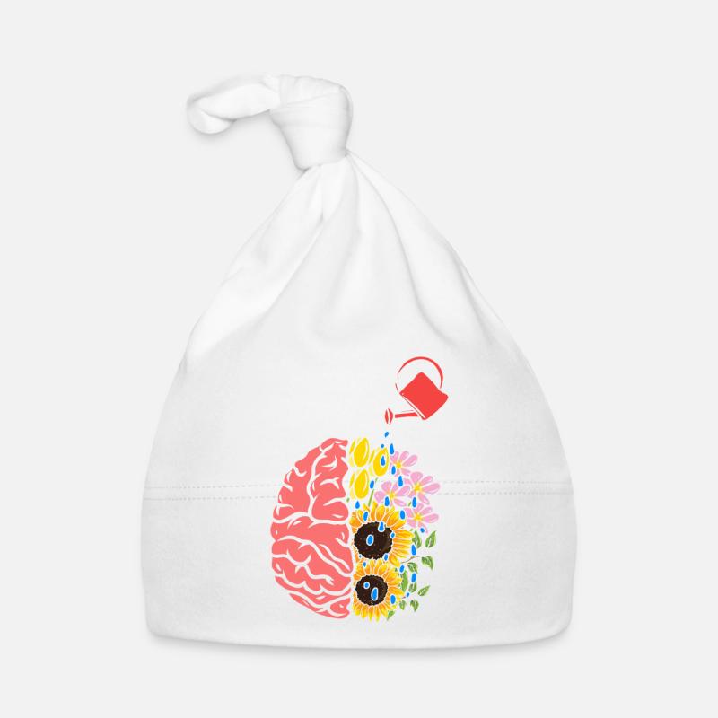 Mind Bloom: Brain & Flowers Organic Baby Cap
