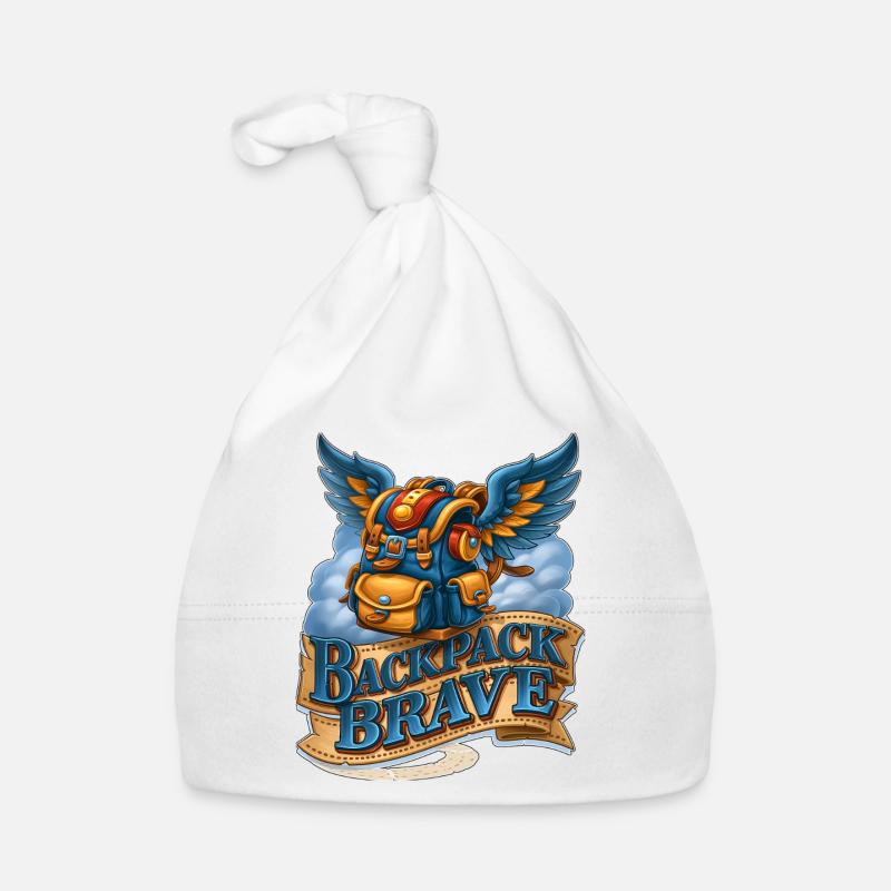 Backpack Brave Magical Flying Winged Bag - Organic Baby Cap - white