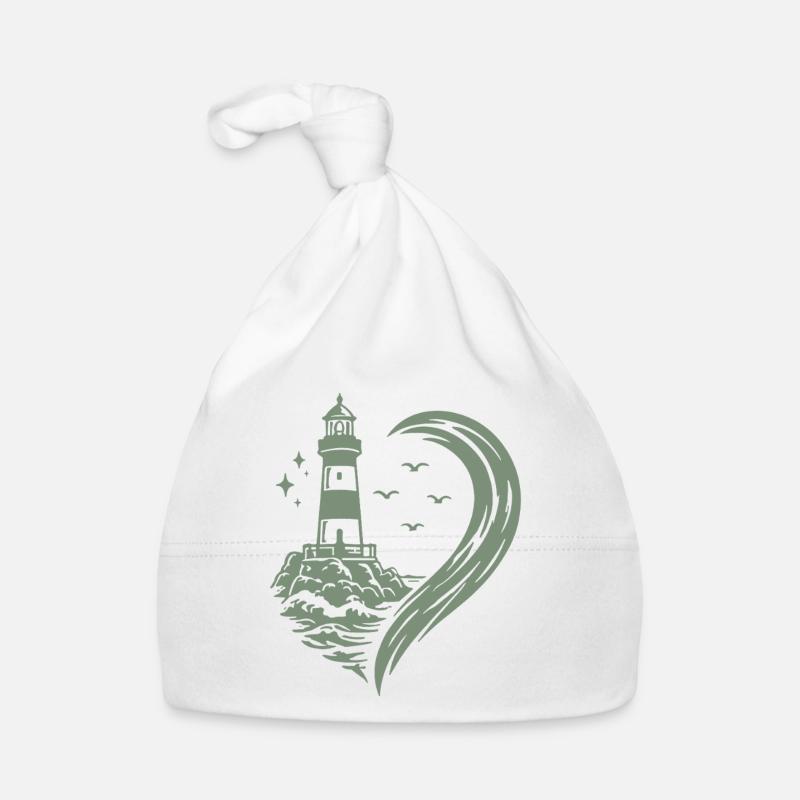Vacances de la côte maritime de Heart Lighthouse Bonnet bio Bébé