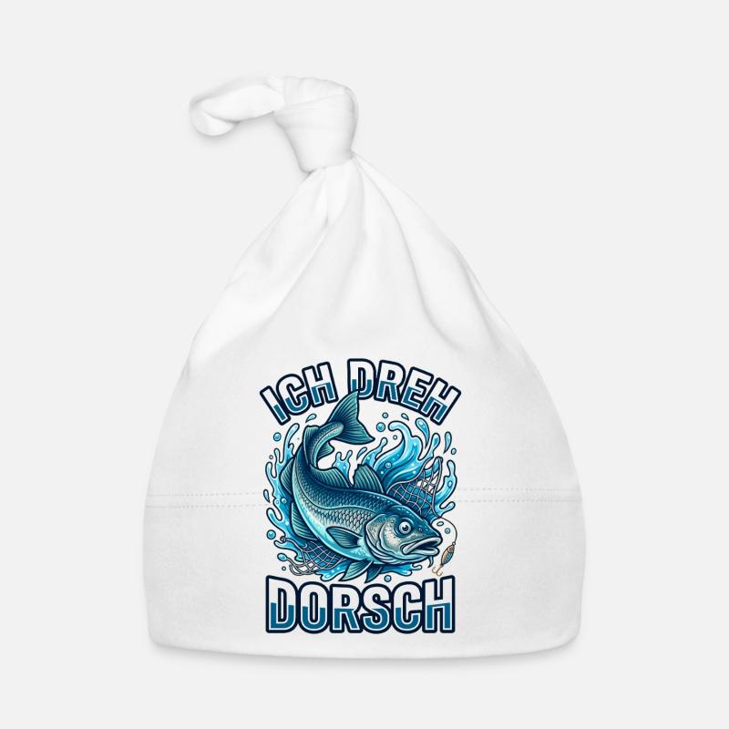 Ich dreh Dorsch Lustiger Angler Fisch Baby Bio-Mütze