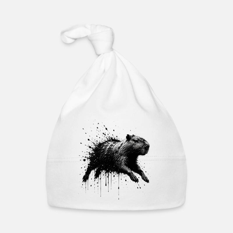 Illustration de projections de capybara Bonnet bio Bébé