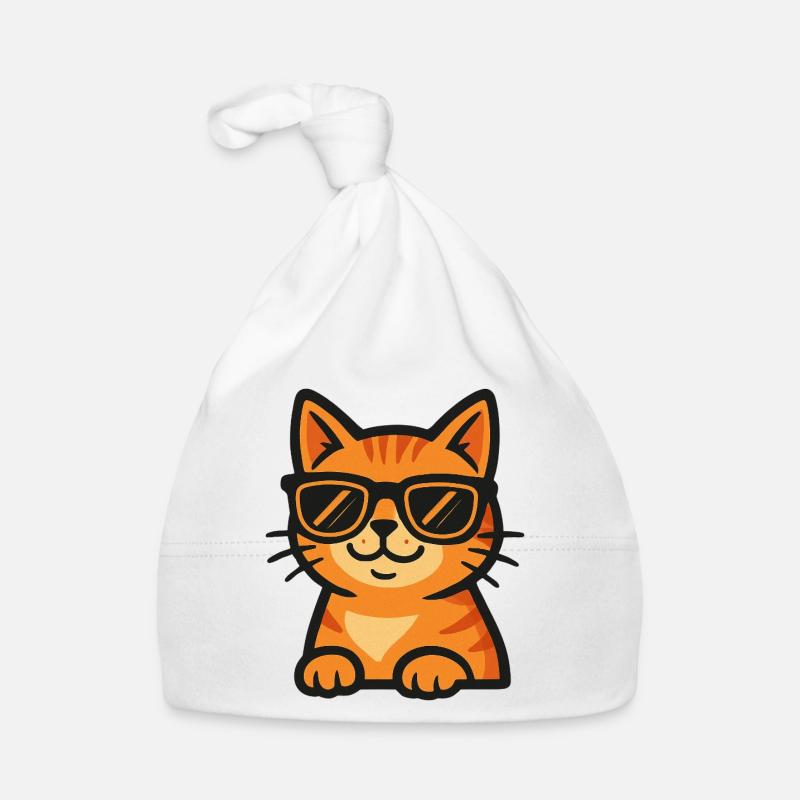 Katze mit Sonnenbrille Baby Bio-Mütze