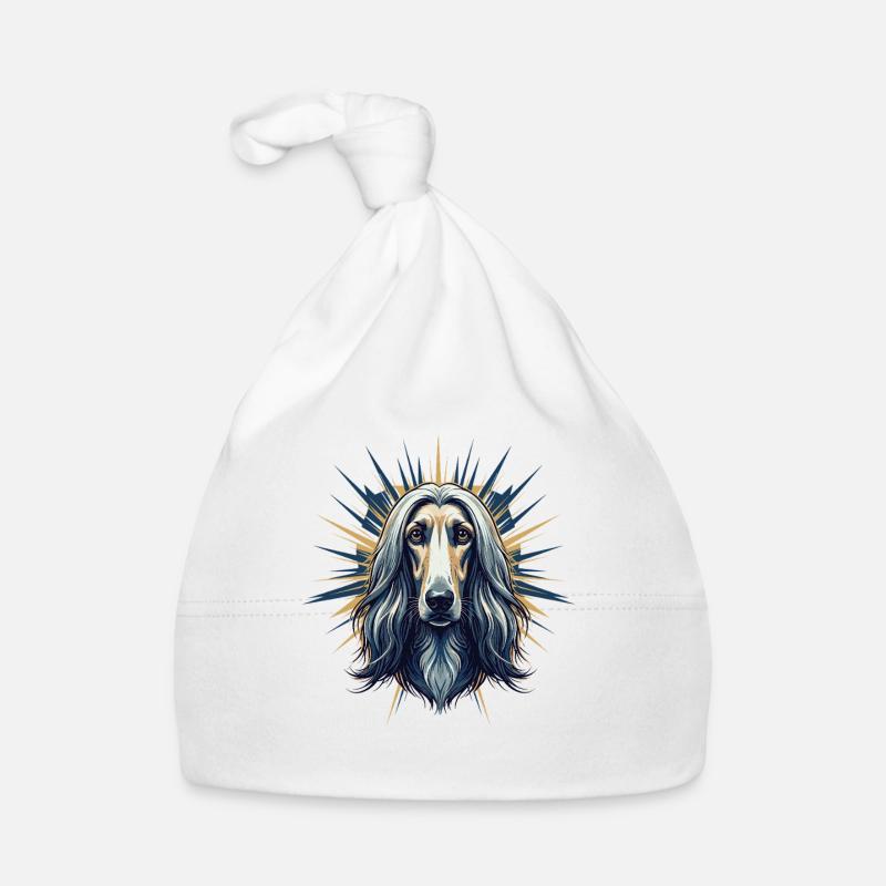 Borzoi Portrait with Sun Rays Organic Baby Cap