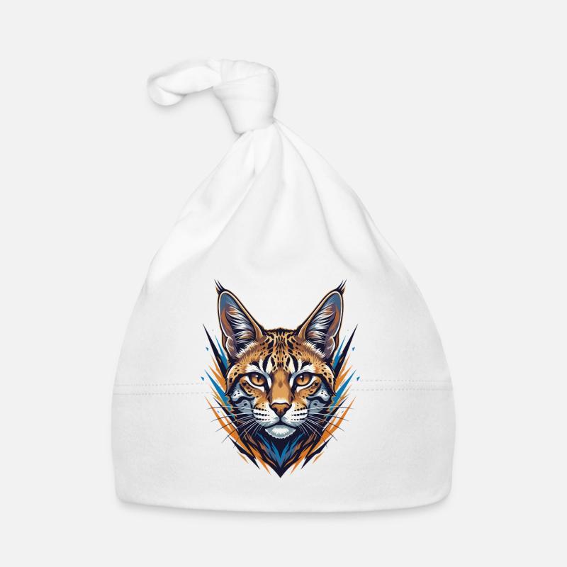 Wildkatze im Neon Stil Baby Bio-Mütze