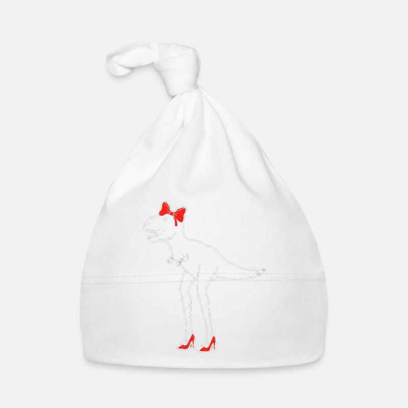 Dino Diva with Red High Heels Organic Baby Cap