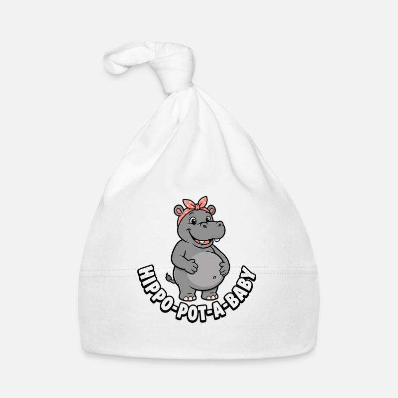 Mère enceinte Hippopotam-un-bébé Hippopotam-un-bébé Hippopotame Bonnet bio Bébé
