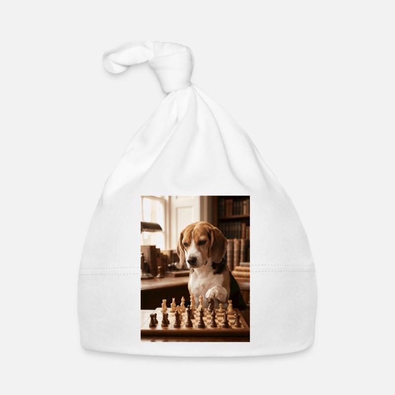 Beagle-Hund spielt Schach Baby Bio-Mütze