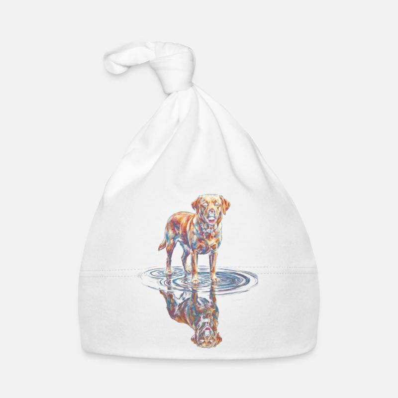 Labrador Retriever with Water Reflection Organic Baby Cap