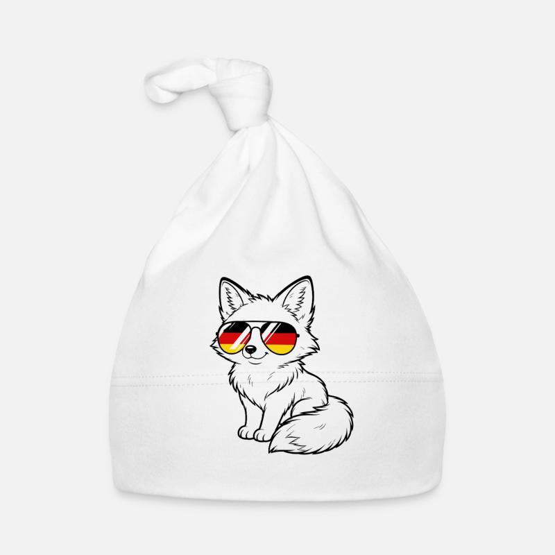 German flag Fox German Germany Foxes Organic Baby Cap