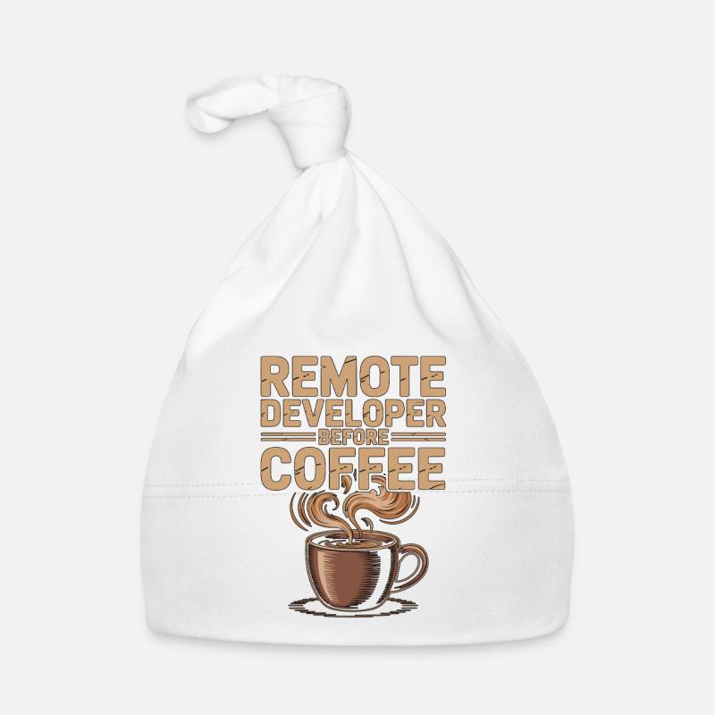 Remote Developer Before Remote Coder Coffee Lover Baby Bio-Mütze