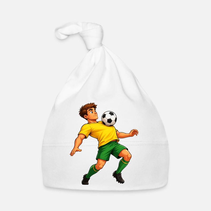 Fußball auf der Brust Baby Bio-Mütze