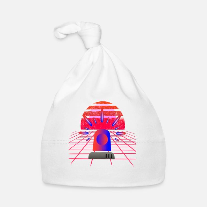 Retro Synthwave Sirene Blaulicht Neon Baby Bio-Mütze
