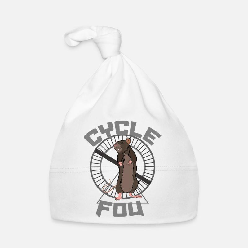 Cycle Fou : Rat Vectoriel Prisonnier de sa Roue !! Bonnet bio Bébé
