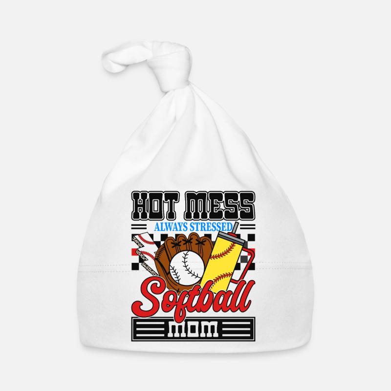 Stressed Softball Mom Organic Baby Cap