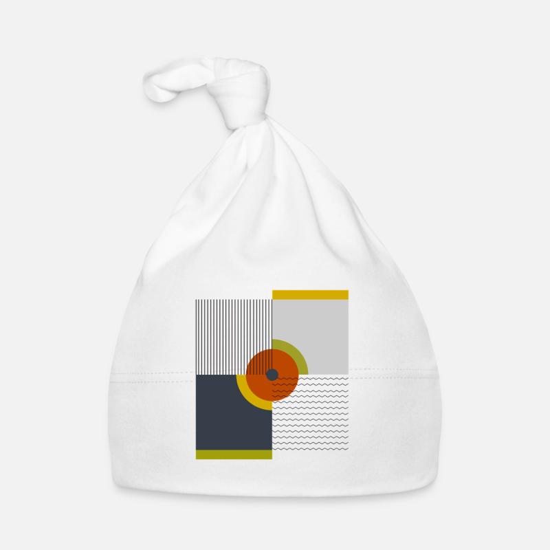 Geometric Retro Circles Line Design Organic Baby Cap
