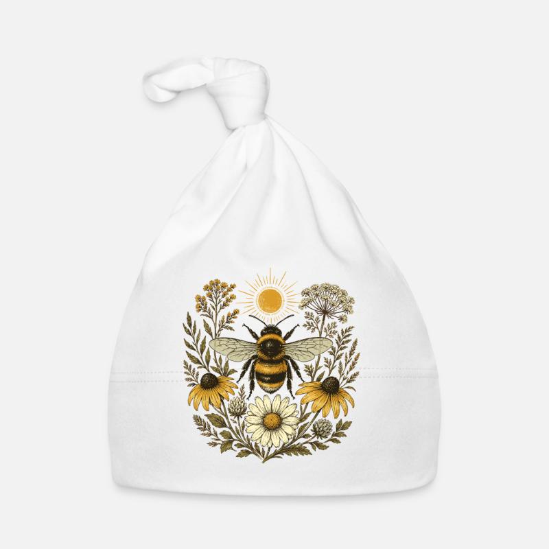 Fleurs sauvages bourdons Bonnet bio Bébé