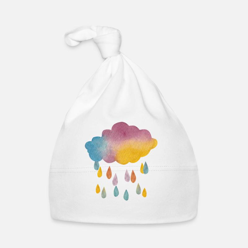 Rain Cloud Watercolor Gradient – Atmospheric Des Organic Baby Cap