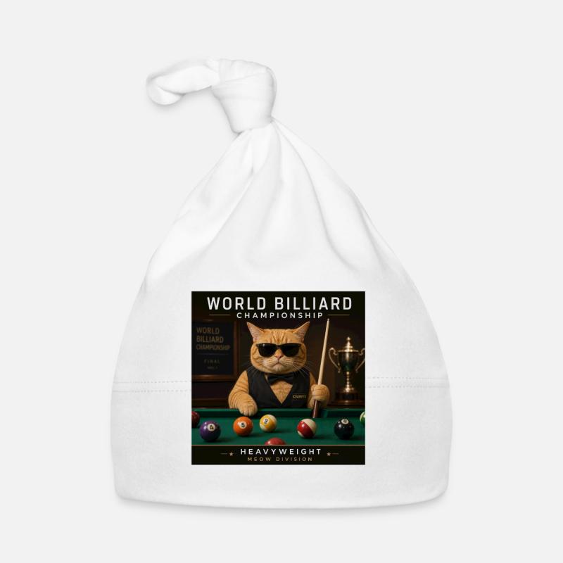 Cat Playing Pool Billiards in Lounge Cool Funny  Organic Baby Cap