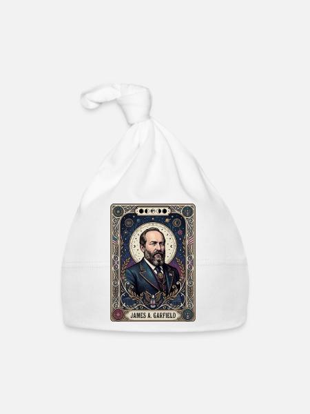 James A Tarotkarte - Baby Bio-Mütze - Weiß - Vorne