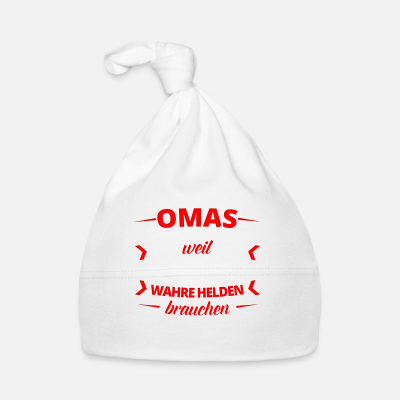 Omas Oma Enkel Engelkinder Helden Großmutter - Baby Bio-Mütze - Weiß