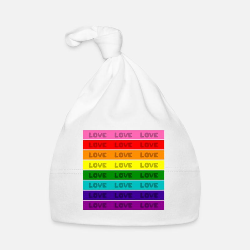 Liebe Regenbogenfahne Baby Bio-Mütze