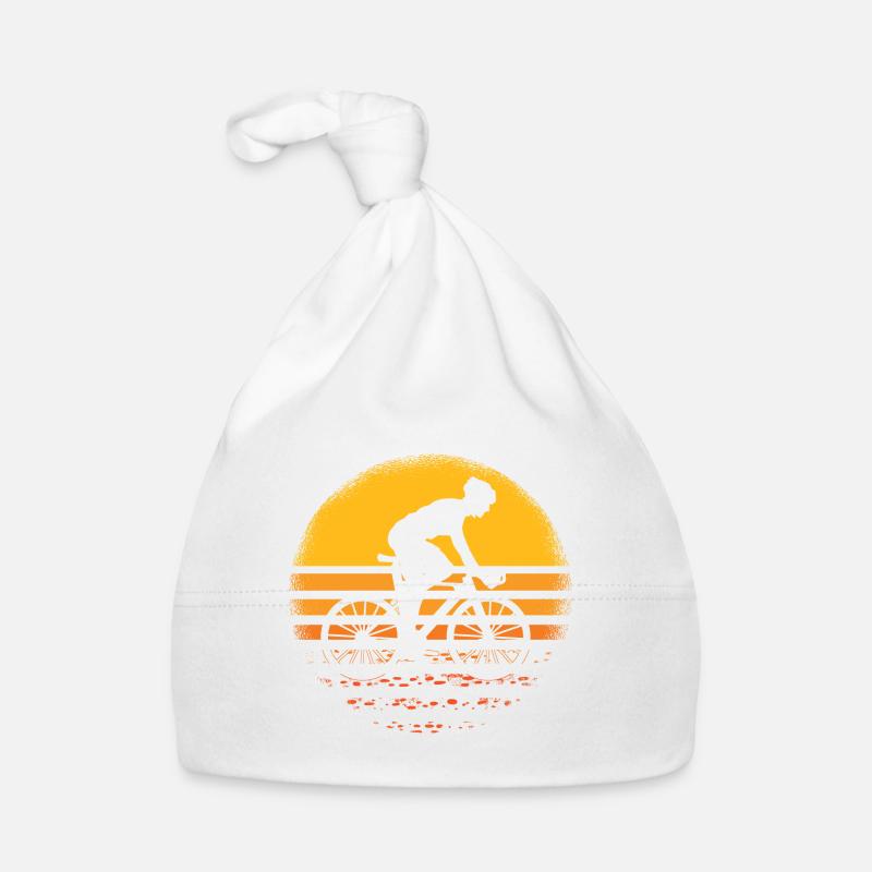 Rétro Vélo vélo Cycliste Vintage Cyclisme - Bonnet bio Bébé - blanc