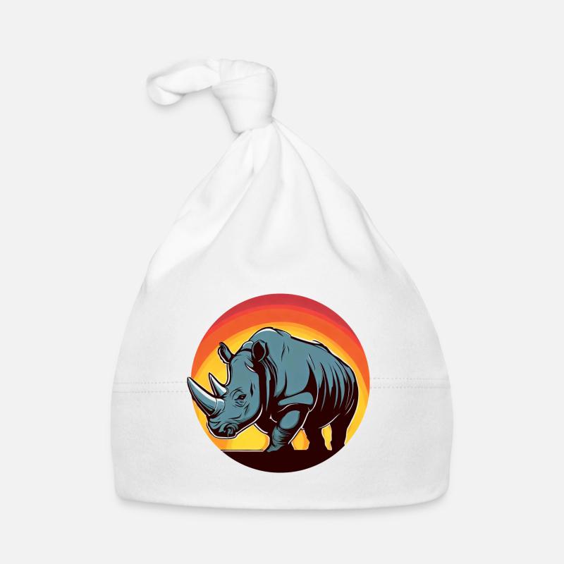 nashorn sunset rund Baby Bio-Mütze