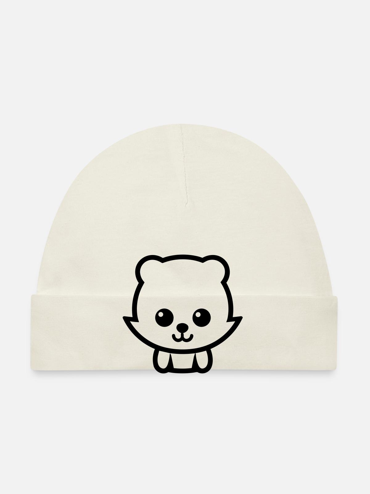 Renard - Bonnet bio Bébé - blanc - Devant