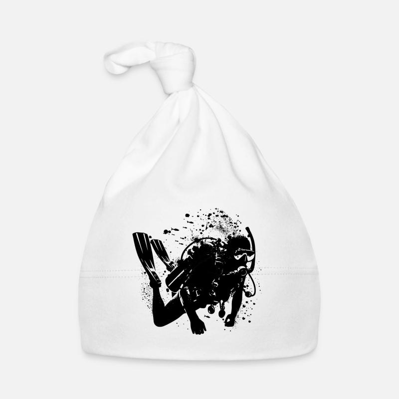 Femmes Hommes Diver Scuba Diver Plongée sous-marine - Bonnet bio Bébé - blanc